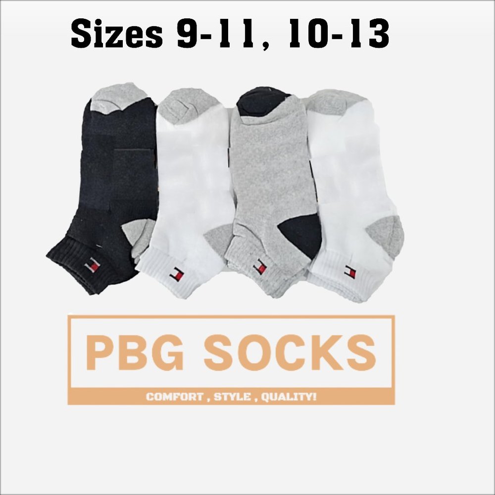 12 PAIRS MEN'S Athletic Socks by PBG (SIZES 9-13) Active Socks
